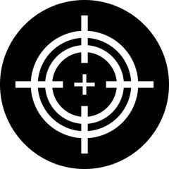 Obraz premium Target destination icon in flat style. shooting sniper rifle target circle symbol isolated on transparent background