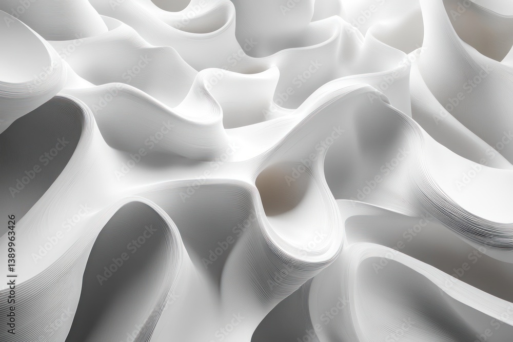 Poster minimal white abstract 3d paper art architecture design