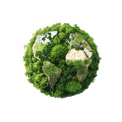 nature conservation concept. A globe covered in lush greenery representing Earth and nature. © Ai7