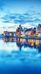 Fototapeta premium Yellow Purple Blue Illustrated Background Space Phone Wallpaper - Riverside