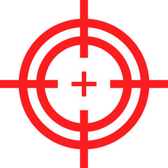 Obraz premium Target destination icon in flat style. shooting sniper rifle target circle symbol isolated on transparent background