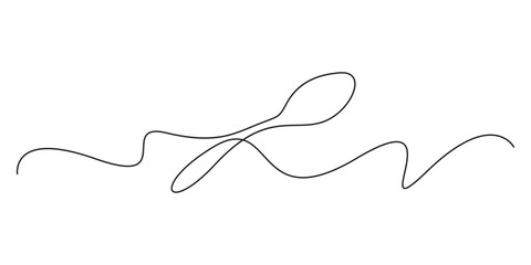 Spoon one line drawing. Continuous single line drawing spoon. Tableware concept. Continuous line draw design graphic vector illustration