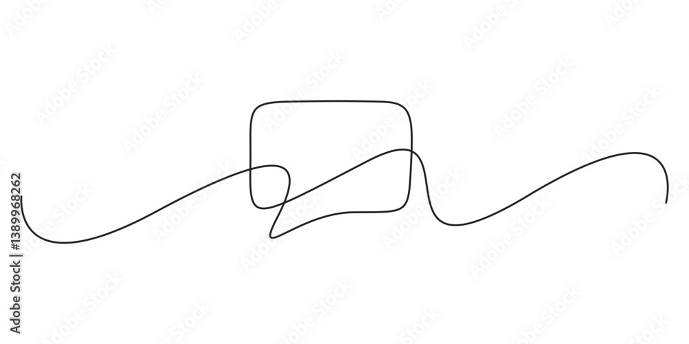 Aufkleber continuous one line drawing of speech bubble. one line drawing background. linear drawing of a speec