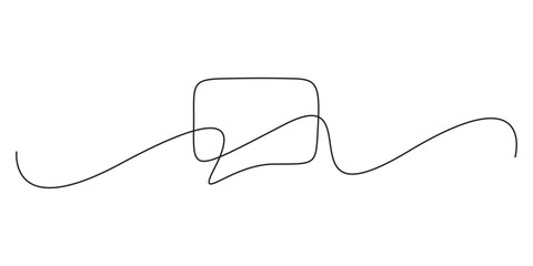 Obraz premium Continuous one line drawing of speech bubble. One line drawing background. Linear drawing of a speech bubble. Doodle hand drawn graphic illustration