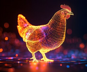 A hologram of a chicken