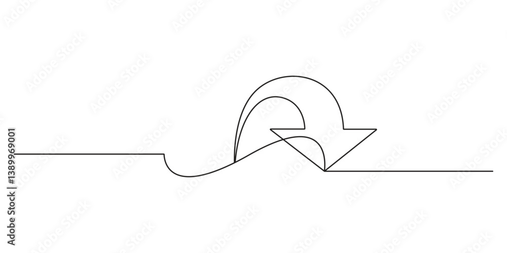 Poster arrow pointing right, continuous one line drawing vector. continuous line arrow pointing right, vect