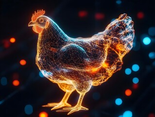 A hologram of a chicken