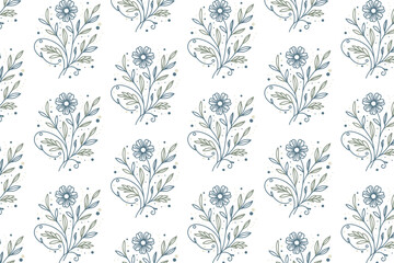 botanical floral stem sketch in continuous one line style perfect for wrapping table top textile wallpaper and women skirts


