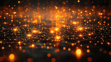 Naklejka premium Abstract network of interconnected glowing lines