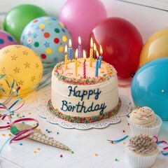 A birthday cake with the words happy birthday on it
