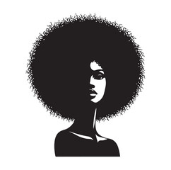 Black woman with African hair silhouette.