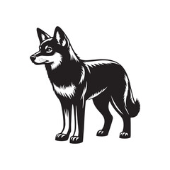 Dingo Silhouette - Minimalist Dingo Vector - Illustration of Dingo. Dingo Animal Design.