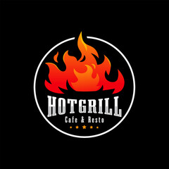 modern grilled barbecue logo