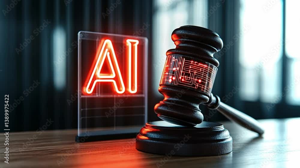 Poster understanding the intersection of artificial intelligence and the legal system in modern society