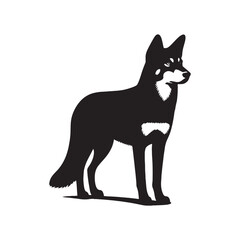 Dingo Silhouette - Minimalist Dingo Vector - Illustration of Dingo. Dingo Animal Design.