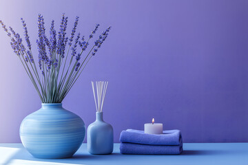 Tranquil Home Decor with Lavender: Modern Still Life and Aromatic Wellness Accessories