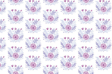 repeating one line floral stem pattern with organic leaf drawing for women clothing home textile and wallpaper wrapping

