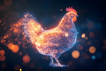 A hologram of a chicken