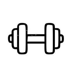 Dumbbell Icon - Simple Outline Vector Illustration