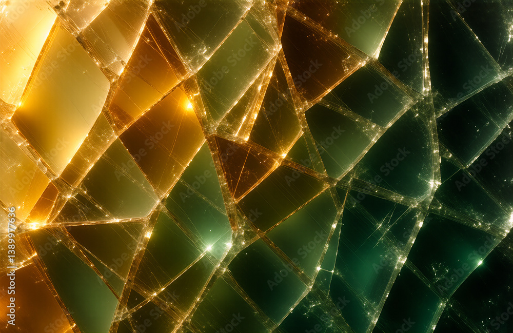 Aufkleber abstract image showing a cracked and fragmented surface. light reflects along the fractures, highlig