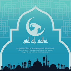eid al adha vector template background vector illustration design