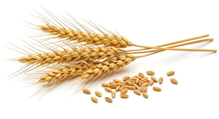 Golden wheat ears with grains, embodying natural goodness and agricultural prosperity