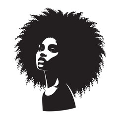 Black woman with African hair silhouette.