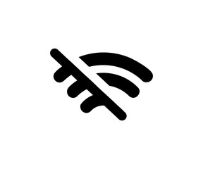 No wifi signal icon. Forbidden wifi use. Internet service ban icon. Network signal error sign illustration on transparent background PNG. 