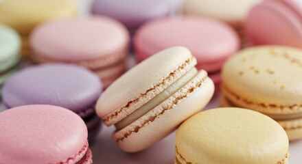 Fototapeta premium A Delightful Collection of Pastel Macarons