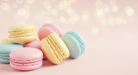 Obraz premium Pastel Macarons: A Delightful Delicacy