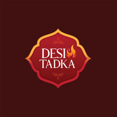 Desi Tadka &ndash; Authentic Punjabi Food perfect for Restaurants and Cultural Branding Vector design, Punjabi rasoi, Spicy Food Seller, Isolated Illustration icon, ready to print, sticker.