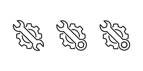 Tool icon vector set. Maintenance icon liner style. Tools and service icons set.