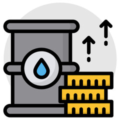 Editable design icon of oil drum