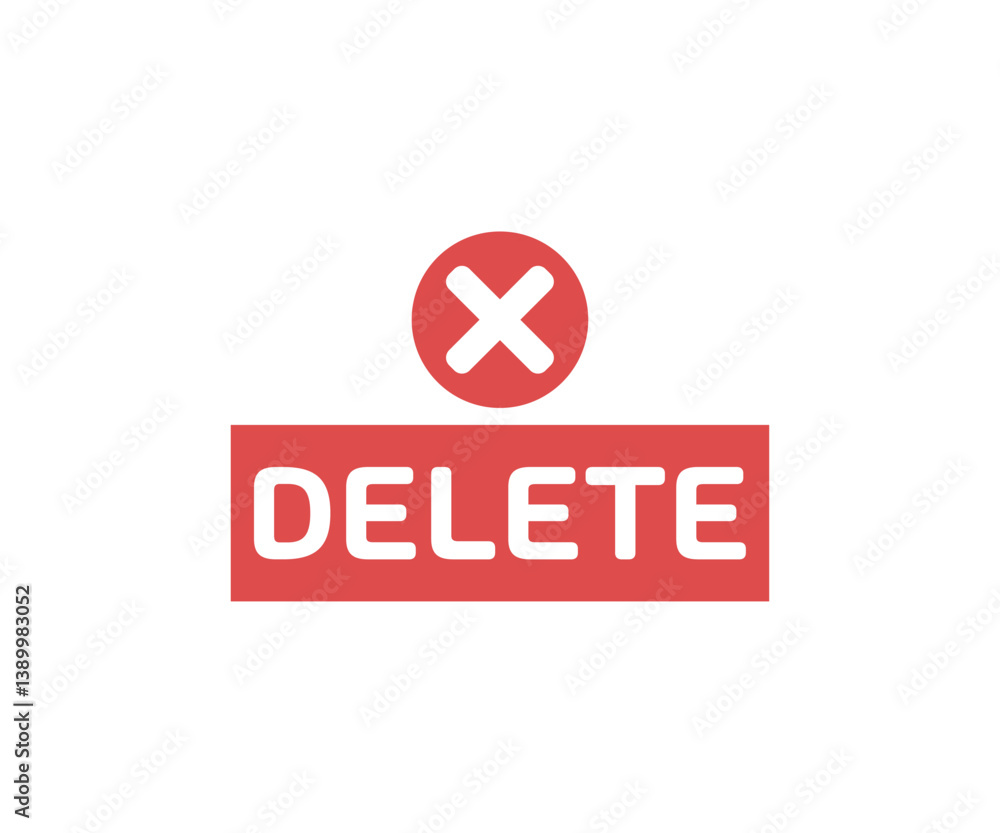 Aufkleber delete button icon. innovation and technology vector design and illustration.