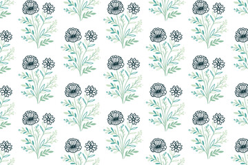 seamless floral sketch with flowing stems in one line art for women skirts textile wrapping and home interior backgrounds

