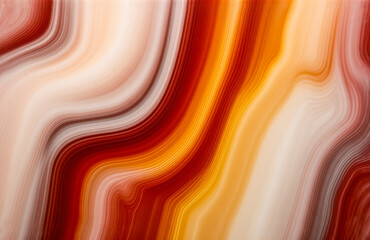 Fototapeta premium Abstract background with flowing, wavy lines creates a marble-like texture. Warm color palette of reds, oranges, and creams blend smoothly, evoking a natural stone or mineral surface.