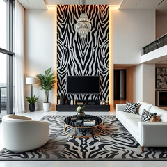 luxury villa apartment interior zebra color
