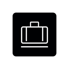 Travel Baggage Flat Vector Button.Suitcase Outline Vector Icon. Linear Bag and Luggage Simple Illustration Design. Airport Navigation Sign.