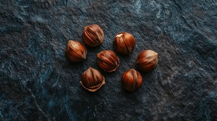 Obraz premium Hazelnut Still Life: A Dark and Moody Composition