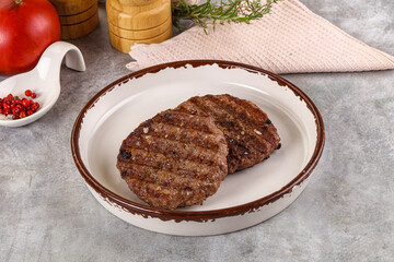 Grilled beef burger cutlet minced meat