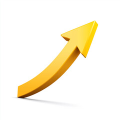 Golden arrow rising upwards symbolizing growth and success