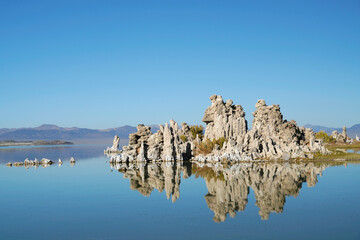 Tufas with reflections at Monolake California USA