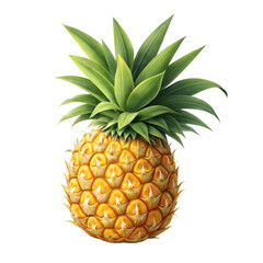 Fototapeta premium 3d render icon of a fresh pineapple isolated on a white background png
