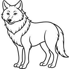 Stylized Wolf Line Art Design