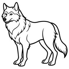 Fototapeta premium Stylized Wolf Line Art Design