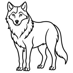 Stylized Wolf Line Art Design