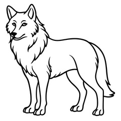 Stylized Wolf Line Art Design