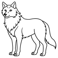 Stylized Wolf Line Art Design
