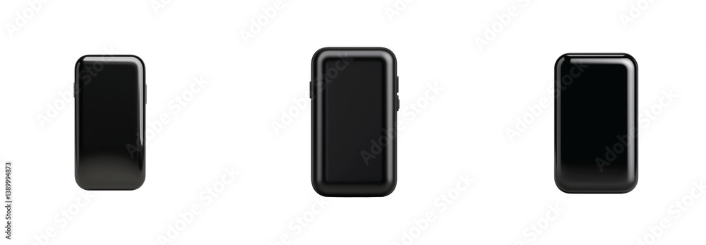 Aufkleber black objects showcase of three sleek rectangular devices focusing on modern technology design