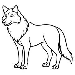 Stylized Wolf Line Art Design